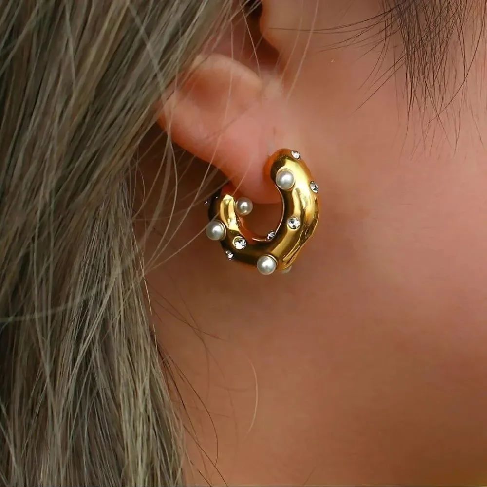 Hoop cuff earrings A133